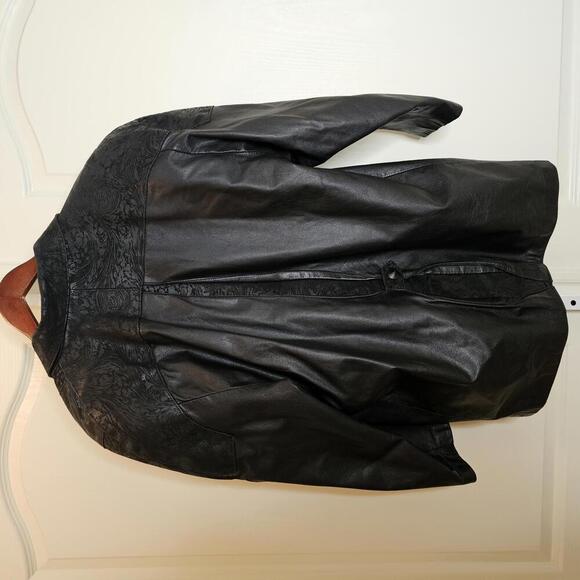 G-III Stylish Black Leather Blazer Jacket for Women Vintage 1980s - Picture 2 of 10